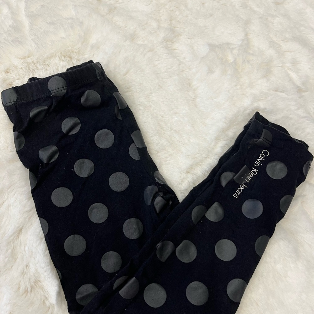Calvin Klein Kids Black Polka Dot Leggings